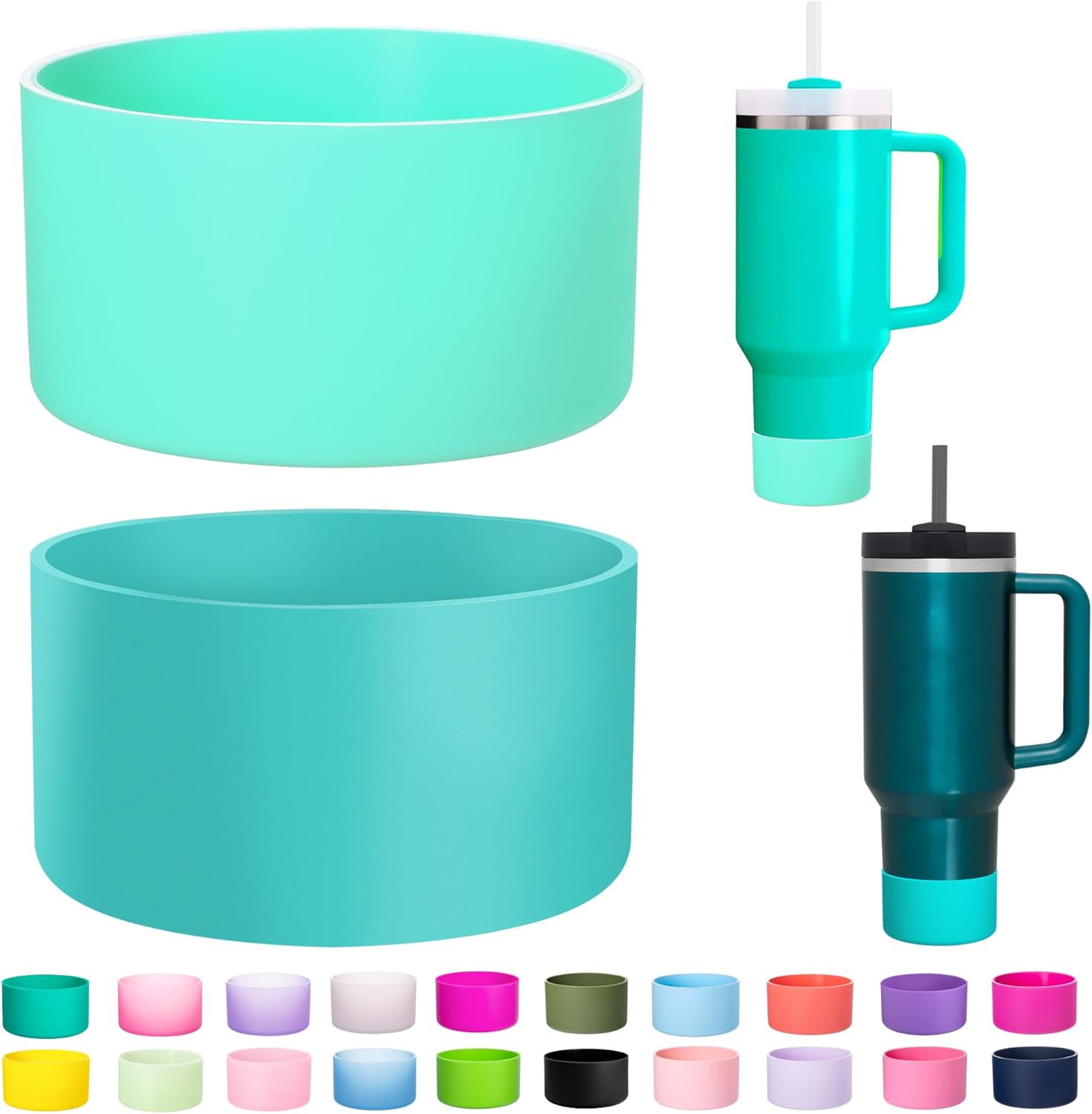 

Набір з 2 силіконових чохлів для стакана Stanley Quencher Adventure 40 30 унцій, IceFlow 30 20 унцій, Захисник для чашки Stanley