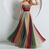 2026 Spring New European & American Women's Sleeveless High Waist Bandeau Maxi Dress with Print