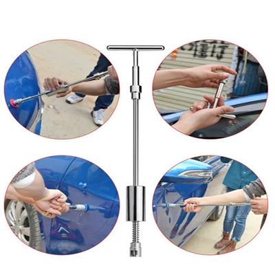 Extractor de abolladuras de coche Universal, herramienta de reparación de abolladuras en T de Metal, Kit de chapa de Metal para reparación de automóviles, martillo deslizante, pegamento de martillo inverso + 18 Uds.