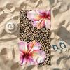 1pc Pink Leopard Floral Beach Towel, Quick-Dry Absorbent, Ideal for Outdoor Travel Pool Party Beach Vacation Bath