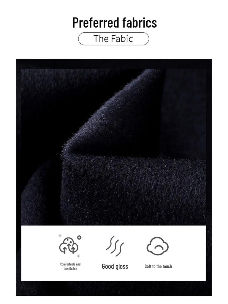 Men's Cashmere Blend Double-Sided Mid-Length Wool Coat