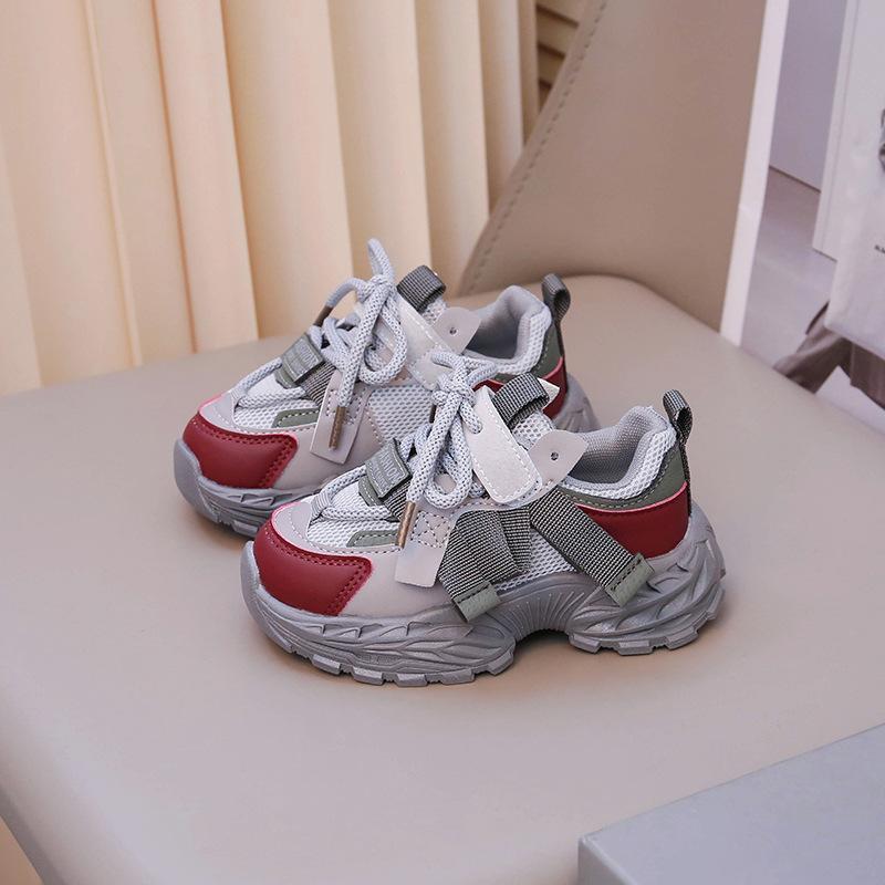 Children's sports shoes 2025 spring and autumn new boys' shoes girls' dad shoes baby soft-soled children's breathable mesh shoes