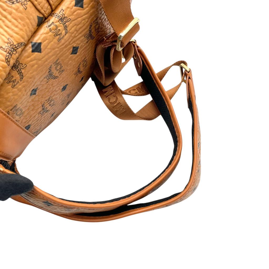 Used MCM Backpack Stark Stark BackpackBackpack Â· Daypack Camel Brown/black Coated Canvas/leather Unisex