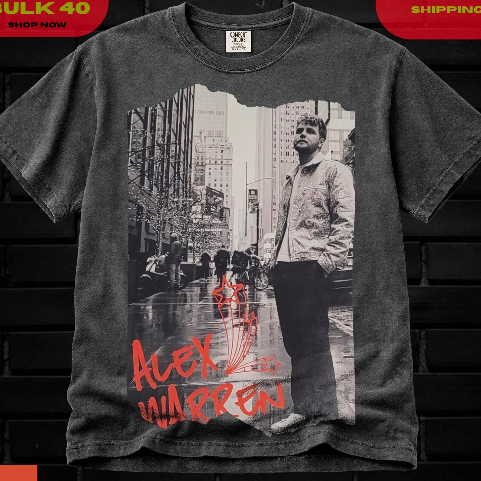 Alex Warren Merch, Alex Warren Shirt, Merch 2026 Alex Warren, Vintage Comfort Colors Oversized Shirt, Alex Warren Fan Gift L