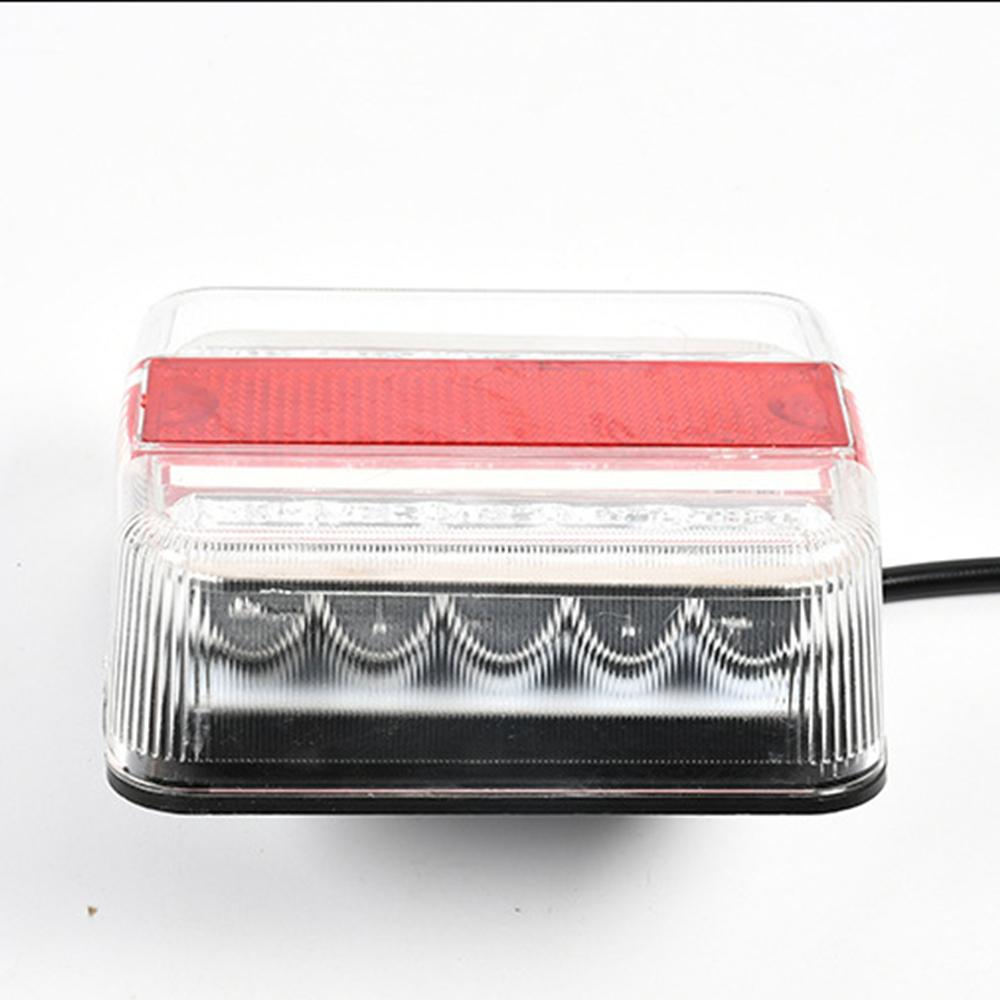 2pcs 12V 24V Side Marker Light 10LED Square Trailer Lights Tail Lights with Reflector for Van Truck RV