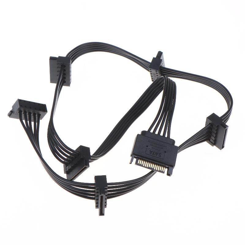 15 Pin Sata Power Supply Splitter Cable Hard Drive 1 Male To 3/4/5/6 Female Extension Power Cord For Diy Pc Server