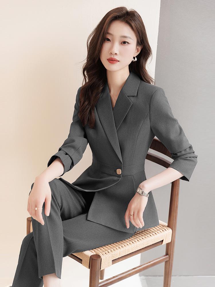 Women's Thickened Cotton-Lined Work Suit - Elegant New Style for Hotel, Jewelry Store, or Beauty Salon