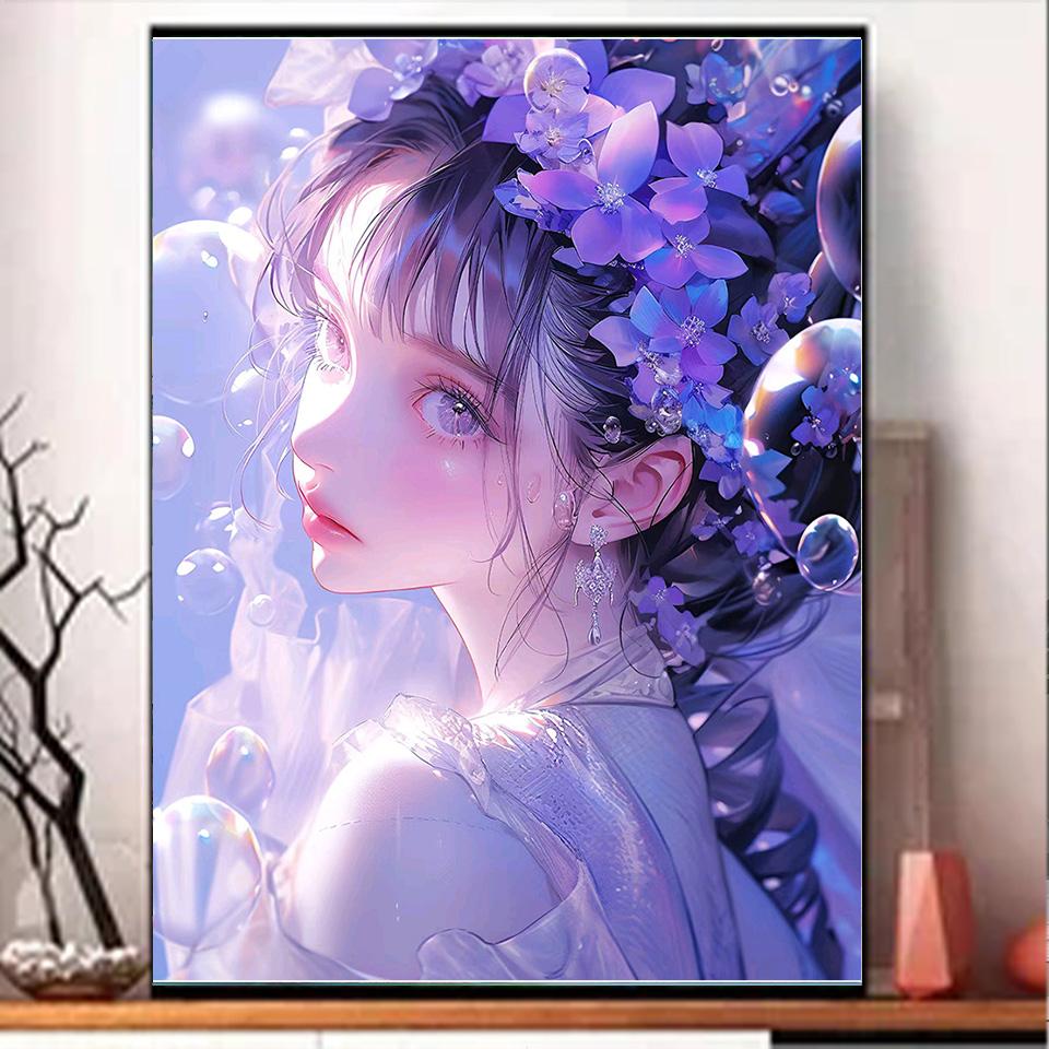 5D DIY Diamond Painting Cartoon Girl Mosaic Picture Needlework Full Diamond  Embroidery Cross Stitch Home Decorative