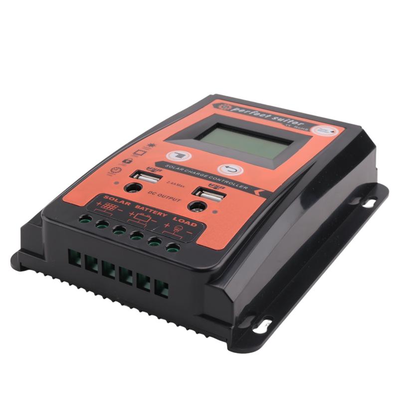 AD23-30A MPPT PWM Solar Charge Controller 12V 24V Solar Panel Battery Regulator Dual USB Port LCD Display