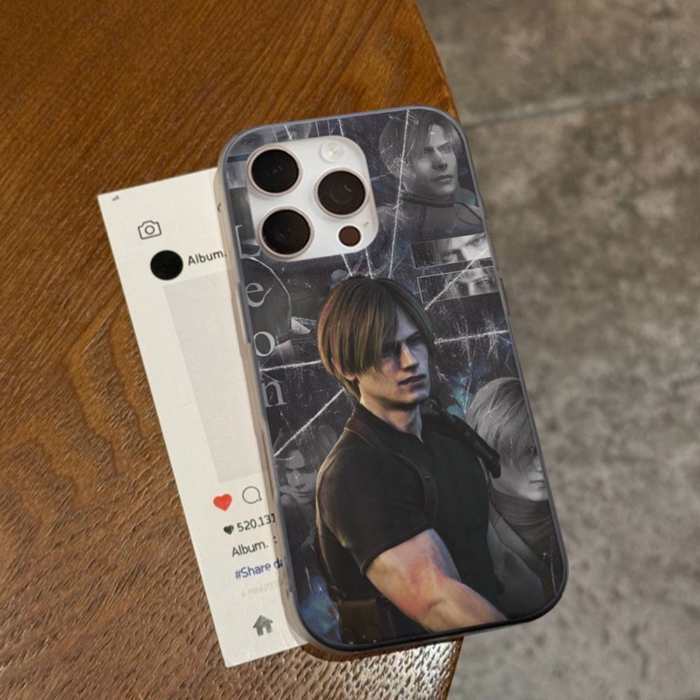 

Чехол для телефона Leon Resident E-Evil для IPhone 15 16 17 14 13 12 11 Pro Max 16E 16 Plus 17 Air Гофрированный Ударопрочный iPhone 17 Air