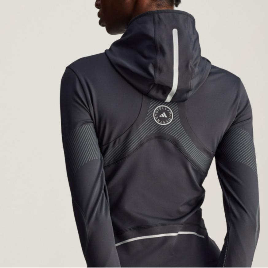 Adidas Cold.Rdy Stella McCartney FW24 Truepace Running Top Warm Sweat-Wicking Hooded Long Sleeve Jacket Women tops Black IY5019