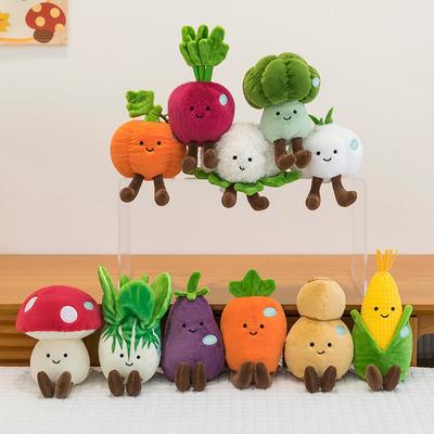 Creative Styling Cute Vegetables Fruit Dolls Cabbage Corn Eggplant Plush Toys Wedding Throwing Dolls