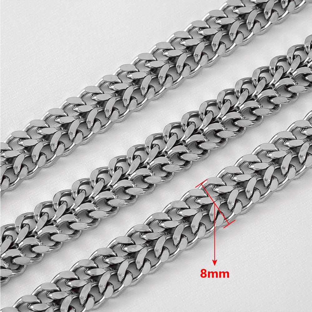 1Meter Stainless Steel Gold Plated Link Chain for Needlework DIY Men Necklace Bracelet Jewelry Making Materials Supplies No Fade