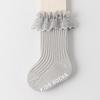 Infant Toddler Girl Cotton Lace Princess Non-Slip Mid-Calf Socks for All Seasons