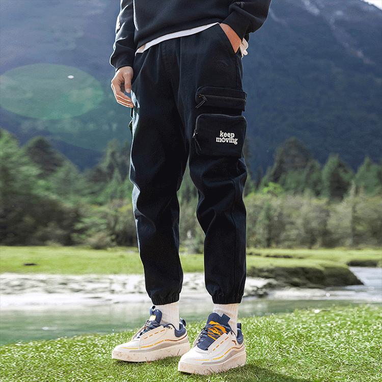 Anta Dominator Series Multi-Pocket Woven Cuffed Casual Pants Men Bottoms Black 152218501-3