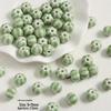 Handmade Cute Flower & Heart Green Ceramic Beads for DIY Jewelry