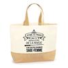 Jute Bag - PLANETEE - Midwife Ministry of Magic Woman - Made In France - Natural Jute - Large Size