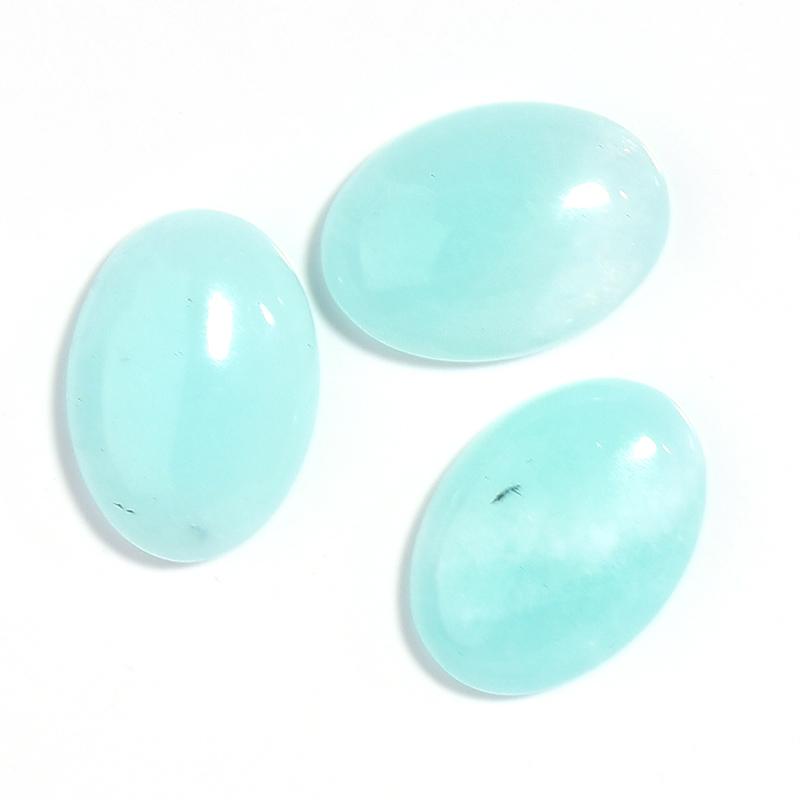 2Pcs Oval Agate Cabochon 18x25mm Natural Green Stone Spacers Pendant Ring Charm Flat Diy Jewelry Finding Materials