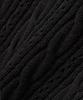 BLOND9 Crop Cable Punch Short Sleeve Collared Knit_Black