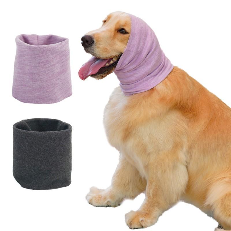 Dog Anxiety Relief Ear Cover Winter Warm Neck Wrap Large Breeds Soft Fleece Hoodie Accessory