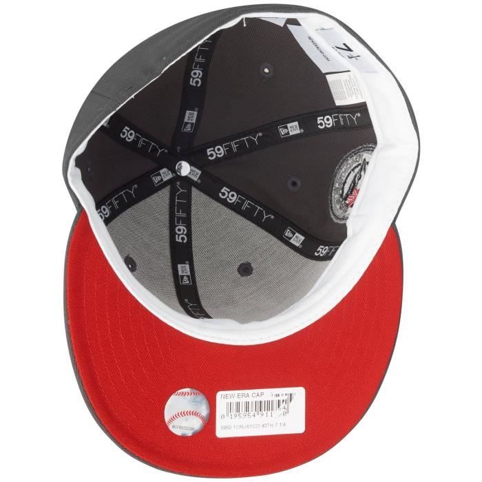 Casquette mlb toronto blue jays 40th - new era - 59fifty - charcoal - blanc - homme