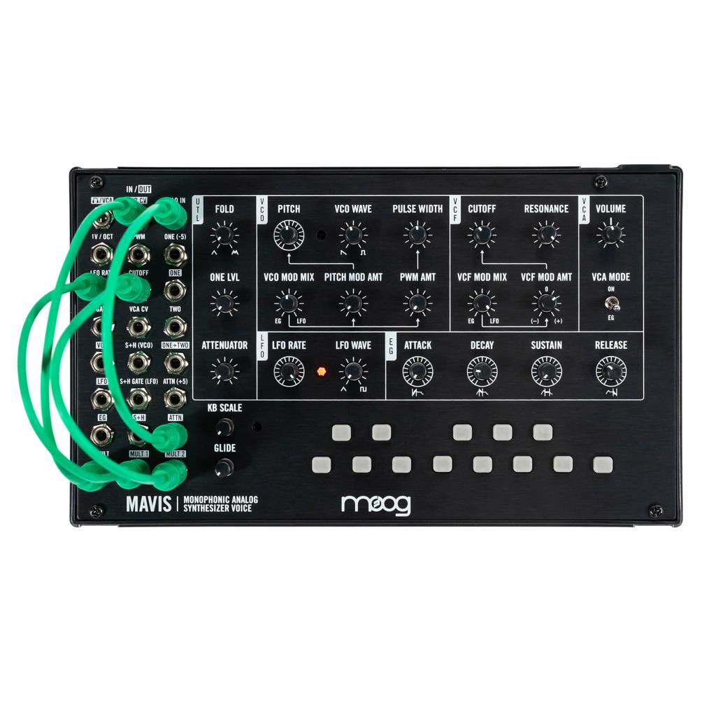 MOOG Mavis Standalone Analog Synthesizer Kit with Keyboard Includes Analog Envelope Wave Folders and Dust Cover Semi-Modular Oscillators, Filters,
