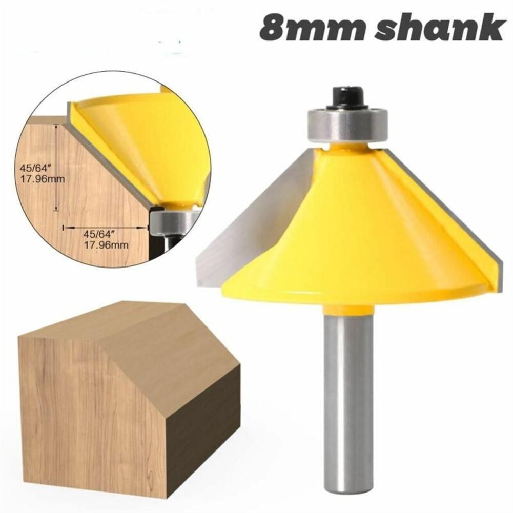 8mm Shank 45 Degree Chamfer & Bevel Edging Router Bit Cutting End Mill