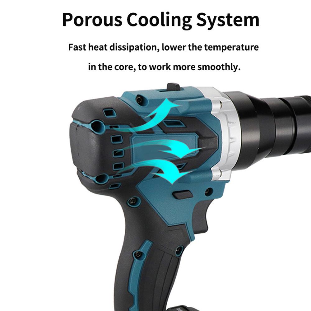 Powerful Riveting Gun Brushless Electric Rivet Nut Machine Kit with Riveter Heads Automatic Electric Riveter Set Riveting Tool