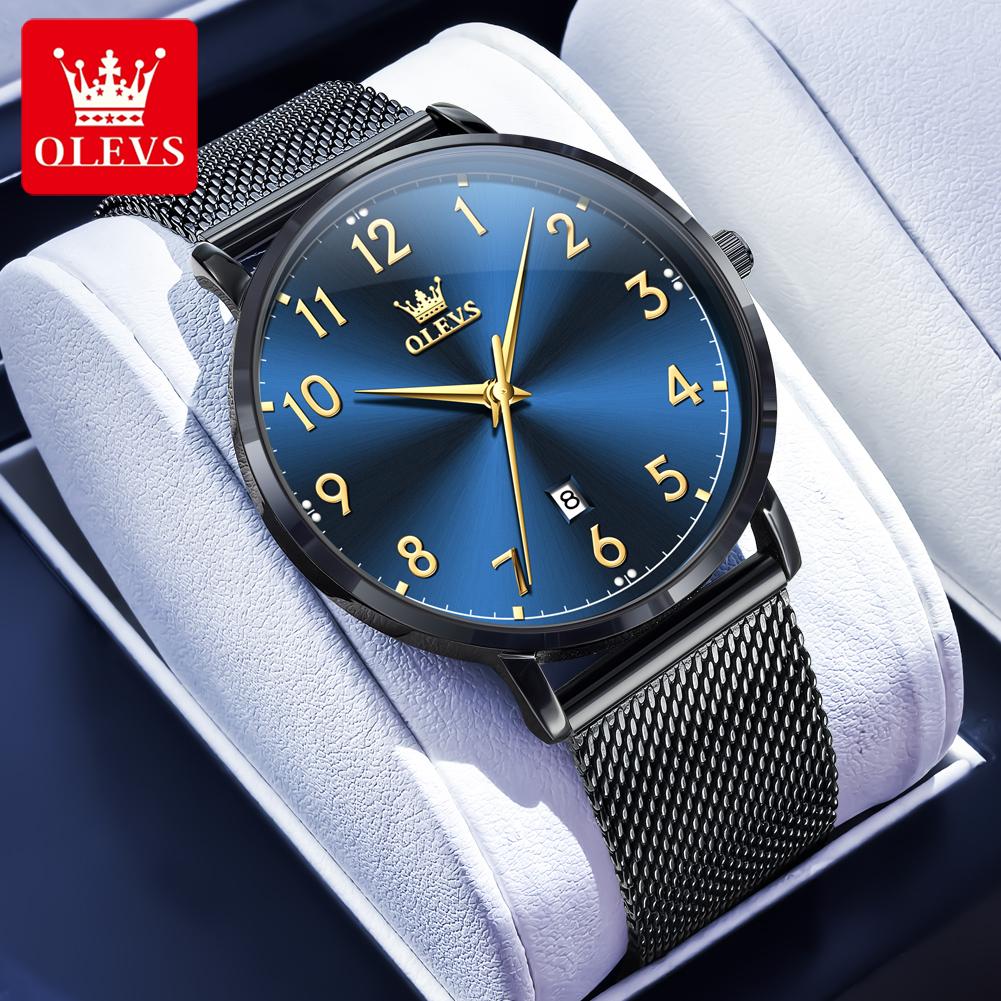 OLEVS Simple Man Watch Classic Digital Dial Auto Date Hand Clock Waterproof Night Light Men's Quartz Watches Best Seller 5653