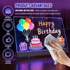 New LED Drawing Note Board Glowing Acrylic Message Board with 7 Marker and Stand 5 Mode Rechargeable Illuminated Drawing Pad