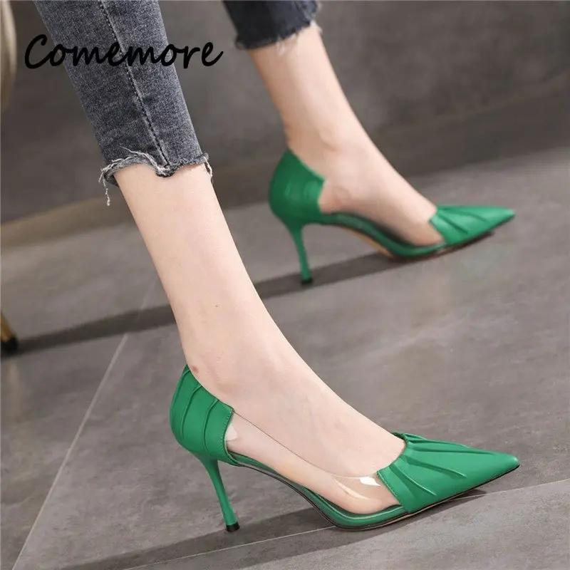 Transparent High-heeled Shoes for Women Spring Autumn Women's Stiletto Heel Pumps 2024 New Thin High Heels Pointed Shoe
