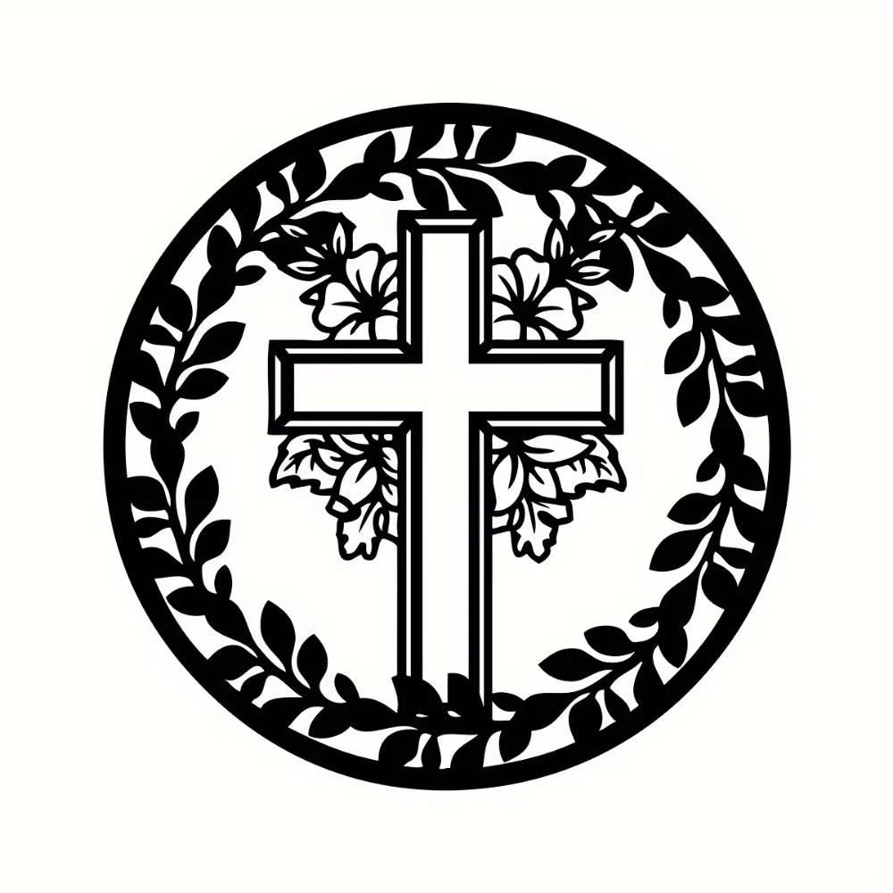 Charming Easter Cross Wreath Sign - Front Door Easter Decor. Delightful Outdoor Easter Wreath and Ornament Pendant