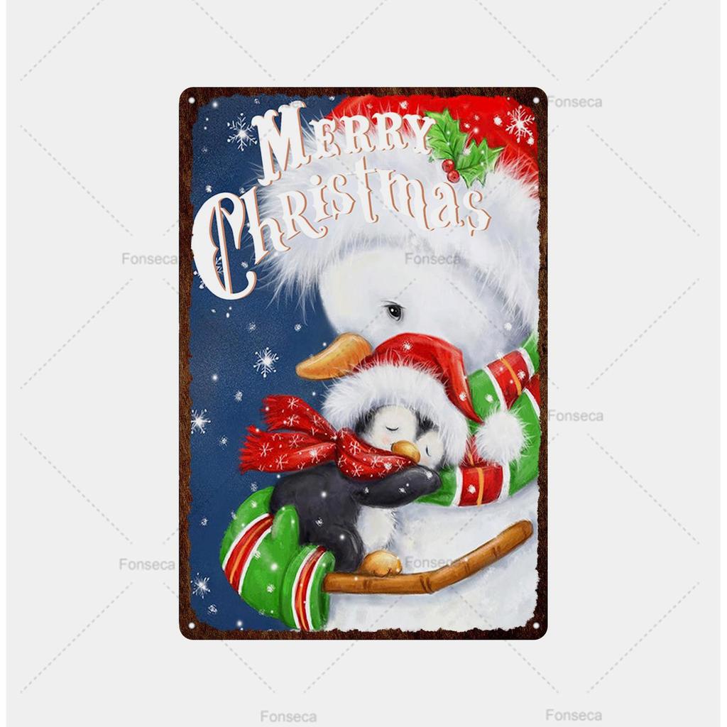 Santa Claus Snow View Metal Sign Vintage Tin Sign Metal Vintage Bar Vintage Wall Decoration Bar Club Metal Poster