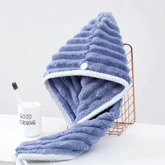 Coral Fleece Hair Drying Cap With Soft Absorbent Material For Home Use