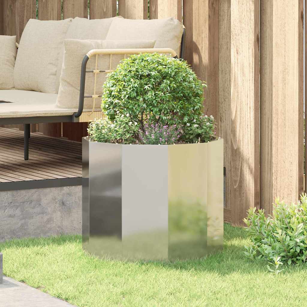 Plant Pot Silver 60 X 60 X 50 Cm Galvanized Steel