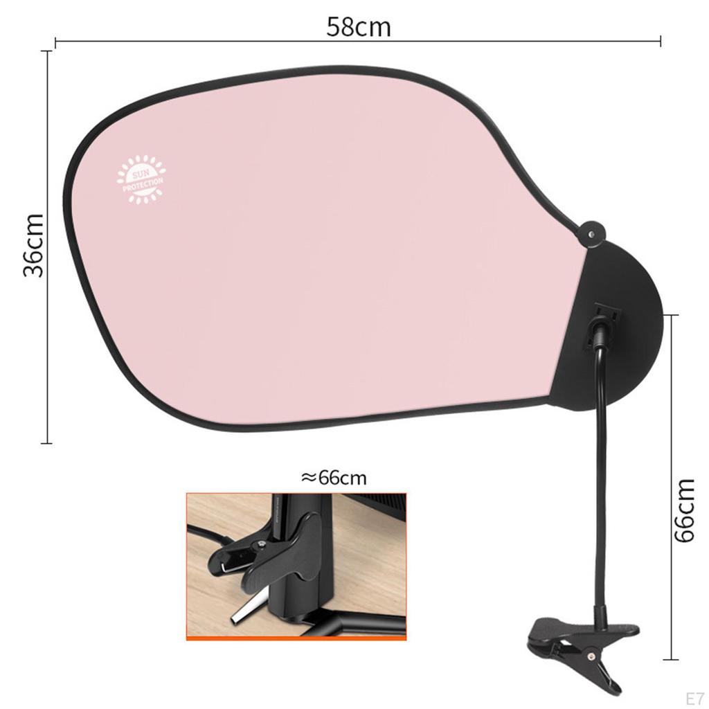 Adjustable Office Desk Privacy Light 360° Swivel with Clamp Versatile Quick Installation for Sun