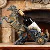 Yousheng Vintage Horse Wine Bottle Holder Resin Horse Statue Sculpture Beer Bottle Display Stand Organizer Rack Home Kitchen Bar Dining Decoration