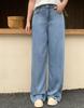 Plus Size Lyocell High-Waisted Wide-Leg Flowy Jeans – Tummy Concealing Floor-Length Women's Pants, Style 66130