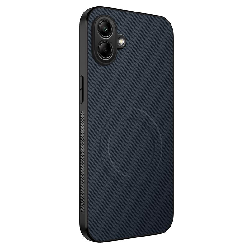 For Samsung Galaxy A06 4G Case Compatible with MagSafe WANLONFENG TQ Series Carbon Fiber Texture PC TPU Phone Cover