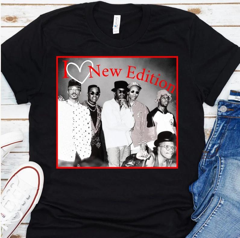 I Heart New Edition Unisex T- Shirt, Band Fan Apparel, Music Lover Tee L
