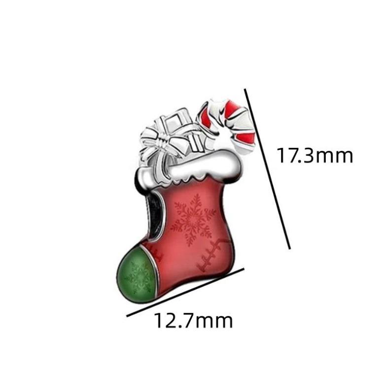 925 silver Red Christmas series Charm Apple snowman reindeerBead Fit Original Bracelet Ladies Exquisite Accessories Jewelry