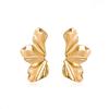 Big Metal Flower Shape Earring Stud For Women Gold Color Exaggerated Irregular Shape Women Post Earrings Silver Color Jewelry