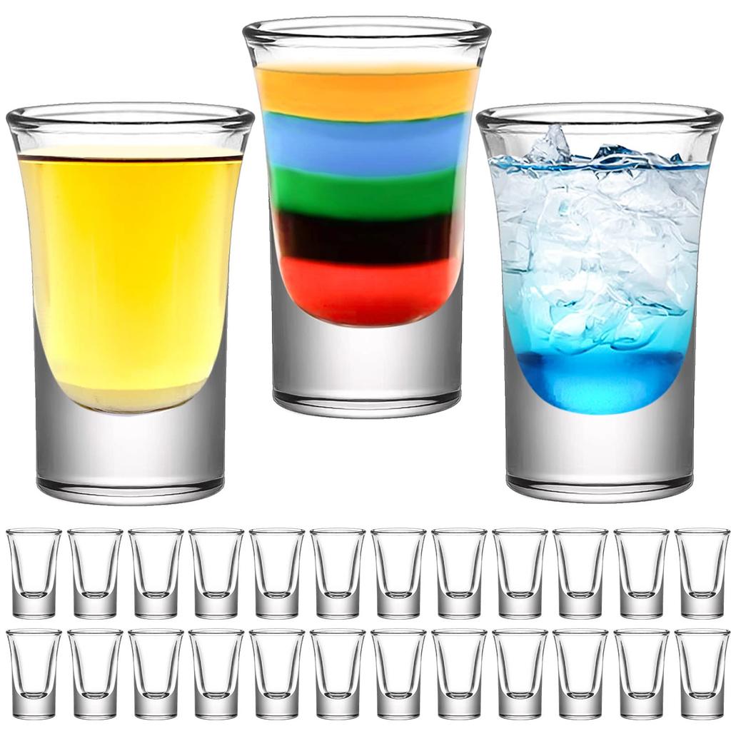 Glass Shot Glasses, 24-Pack - 35ml/35cc Clear Glass, Heavy Base, for Whiskey, Tequila, Vodka, Liqueur, Espresso