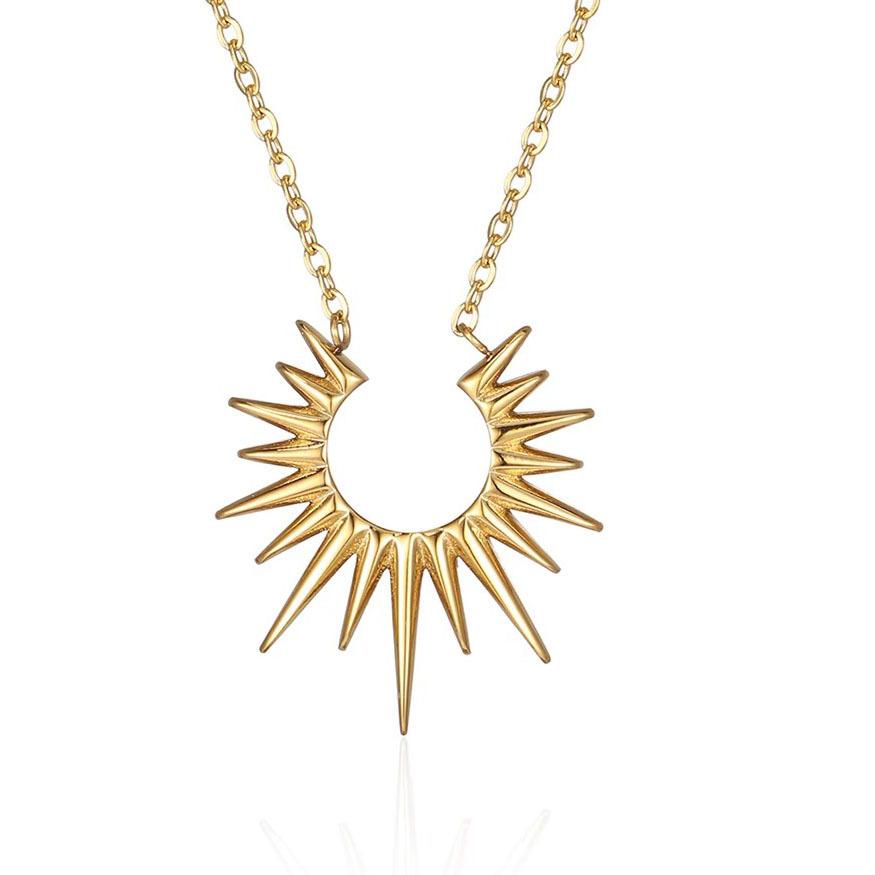 Vintage Sunflower Open Collarbone Necklace Unisex Pendant Couple Chain золотой