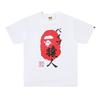 Mens Streetwear Oversized Cotton Tee With Camo Shark Ape Graphic Print Casual T-Shirt