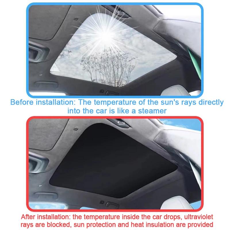 Car Sunshade For Polestar 2 P317 2020~2025 Sunroof Shades Electrostatic Adsorption Visor Anti UV Sun Protection Auto Accessories
