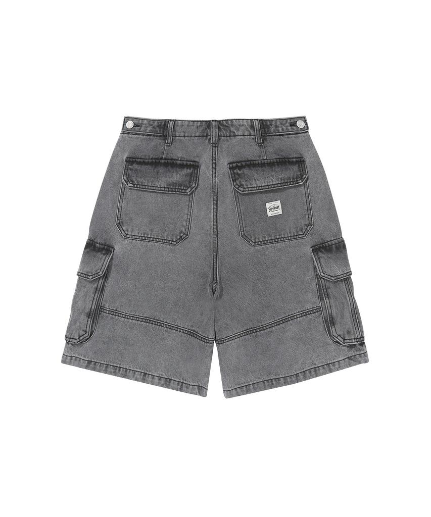 Syupeodeulai Denim Cargo Shorts Gray