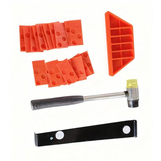 23-teiliges/Set Laminatboden Verlege-Set mit 20 Bodenabstandshaltern Klopfblock Hammer Zugeisen Vinylplanke Holzboden Verlegewerkzeug Set