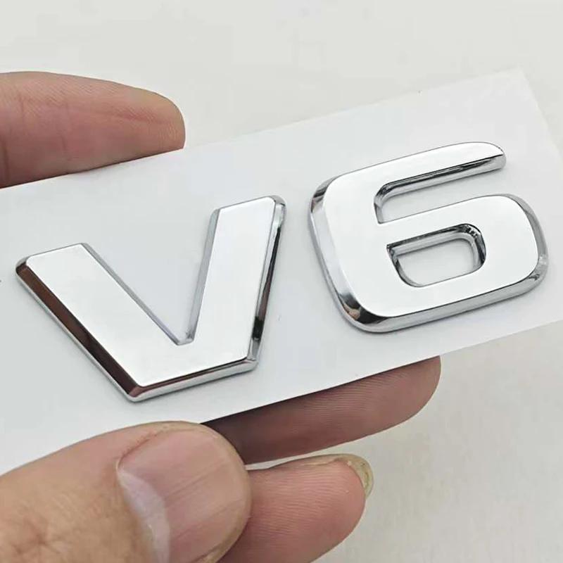 3D ABS Car Letters Logo V6 Badge Sticker Rear Trunk Emblem Decals For Mercedes Benz GLE ML SLK Class W204 C280 Auto Accessories RV1