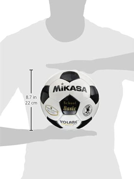 Mikasa Soccer Size Japan Football Association Certified Ball Elementary School Recommended Internal (MIKASA) Ball, 4, (for Students), White/Black,